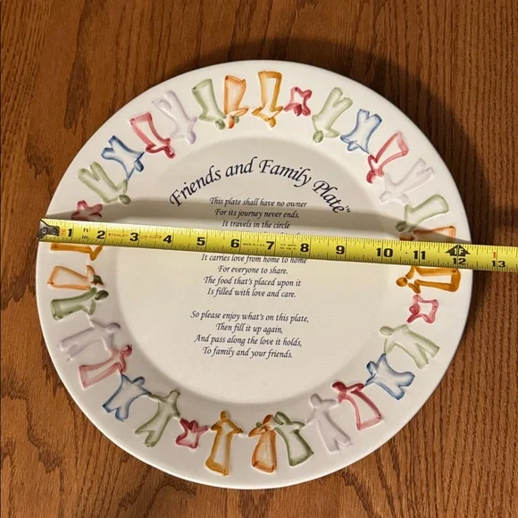 Vintage 2003 Friends and Family Ceramic Plate with Multicolor Design - Picture 3 of 5